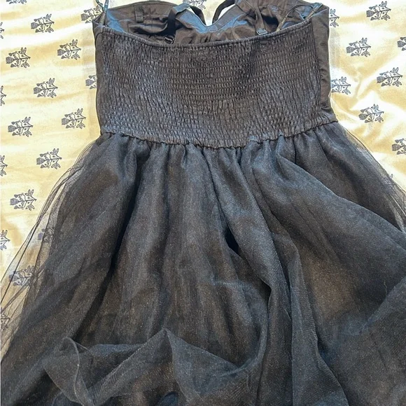 Black Strapless Tulle Dress with Embroidered Peacock from Chi Chi London - Picture 4 of 4